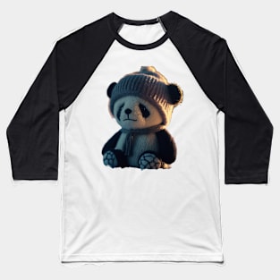 Baby Panda Wearing Snow Clothes Baseball T-Shirt